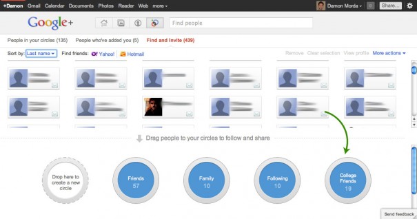 Add friends to Google+ circles