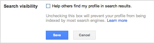 Prevent your Google+ Profile from being indexed by search engines